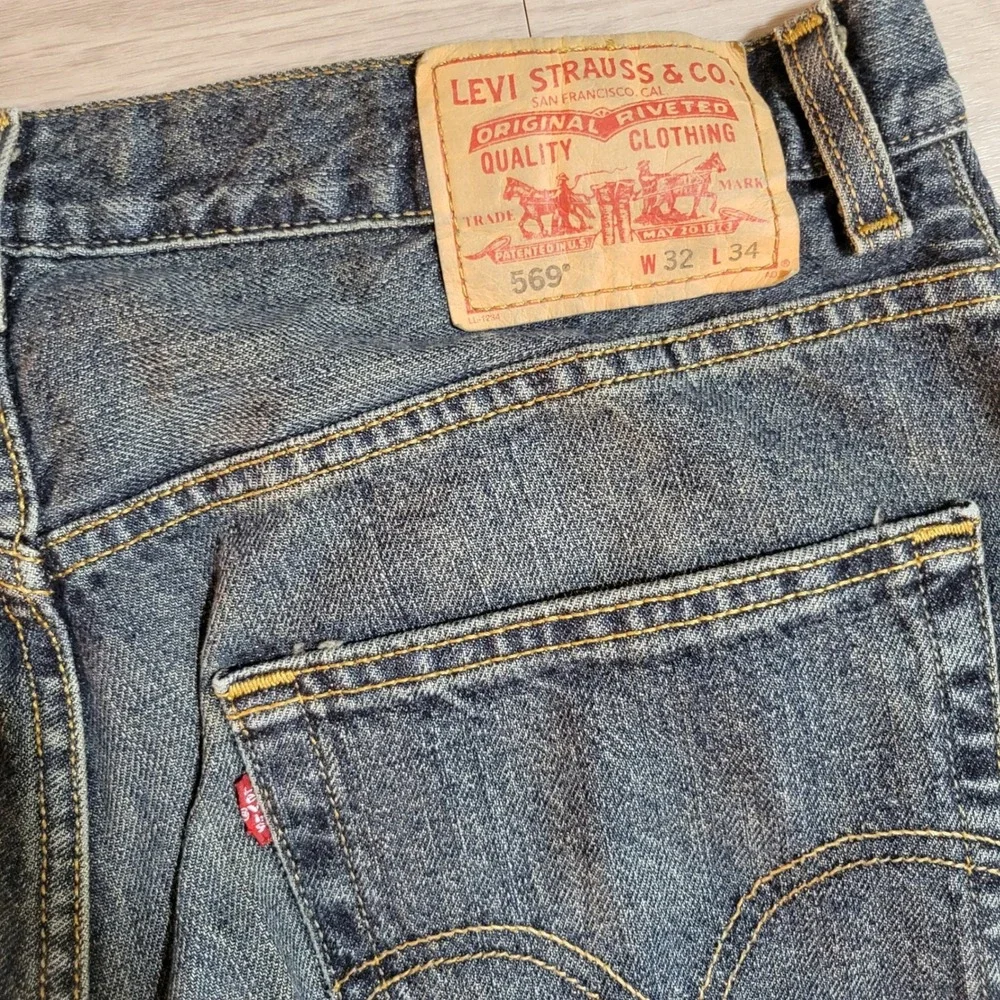 VTG Y2K Levis 569 Loose Straight Leg Jeans Mens 33x34 Baggy Denim Skate 2006